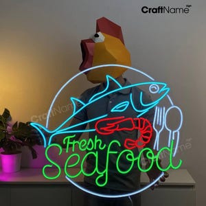 Frische Fische Fisch-LED-Licht-Zeichen, Fisch-Restaurant-Neon-Wand-Dekor, Neon Seafood Shop Open-Schild, Fisch-Restaurant-Wand-Kunst-geführtes Licht