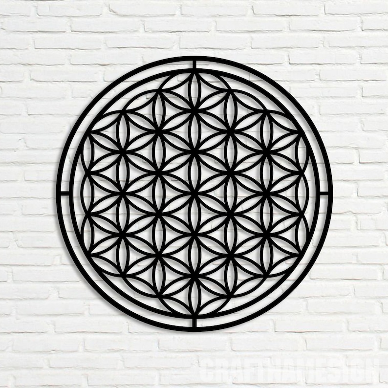 Sacred Geometry Metal Wall Art Led Light, Home Meditation Metal Yoga ...