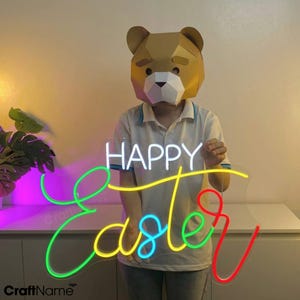 Luces de neón LED de Pascua, luces de neón para el día de Pascua, decoración de pared para Pascua, regalos de Pascua, letrero de neón para decoración de fiesta de Pascua