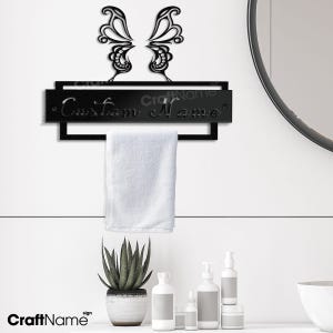 Portasciugamani da parete in metallo con ali di farfalla personalizzate, portasciugamani in metallo, portarotolo di carta assorbente, portasciugamani da bagno per la decorazione della parete