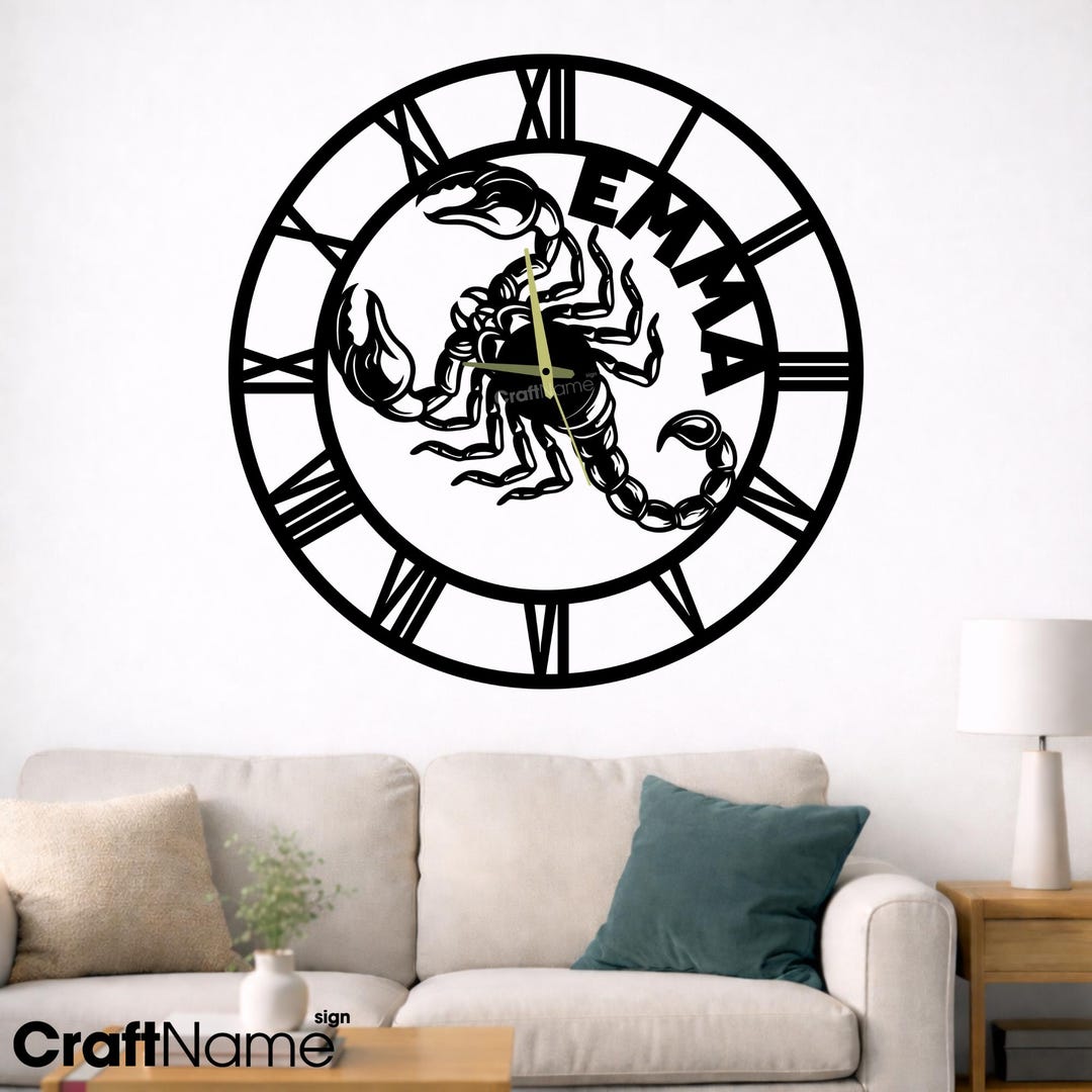Personalized Scorpio Zodiac Metal Wall Clock for Living Room Decor ...