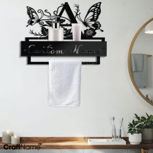 Custom Alphabet Metal Towel Holder, Metal Towel with Rack, Custom Metal Bathroom Decor, Towel Rack, Bathroom Hanger, Towel Holder