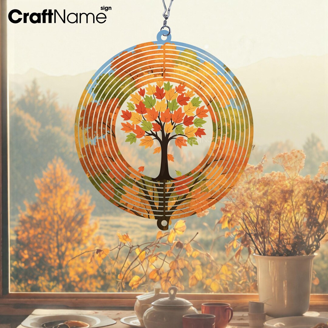 Fall Tree Wind Spinner for Front Porch, Lawn and Patio Decor, Rustic ...