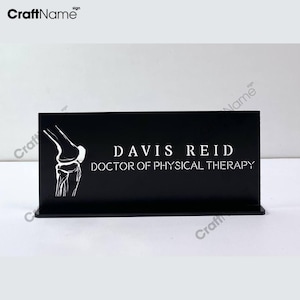 Custom Physical Therapy Metal Desk Name Plate, Metal Nameplate for desk, Desk Nameplate, Desk Decor, Doctor Office Desk Sign, Doctor Gift