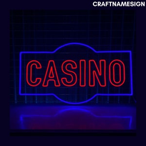 Casino lichtreclame, casino led bord, aangepast lichtreclame, casino bar lounge decor, gokkamer licht, jackpot casino kamer muur kunst led licht