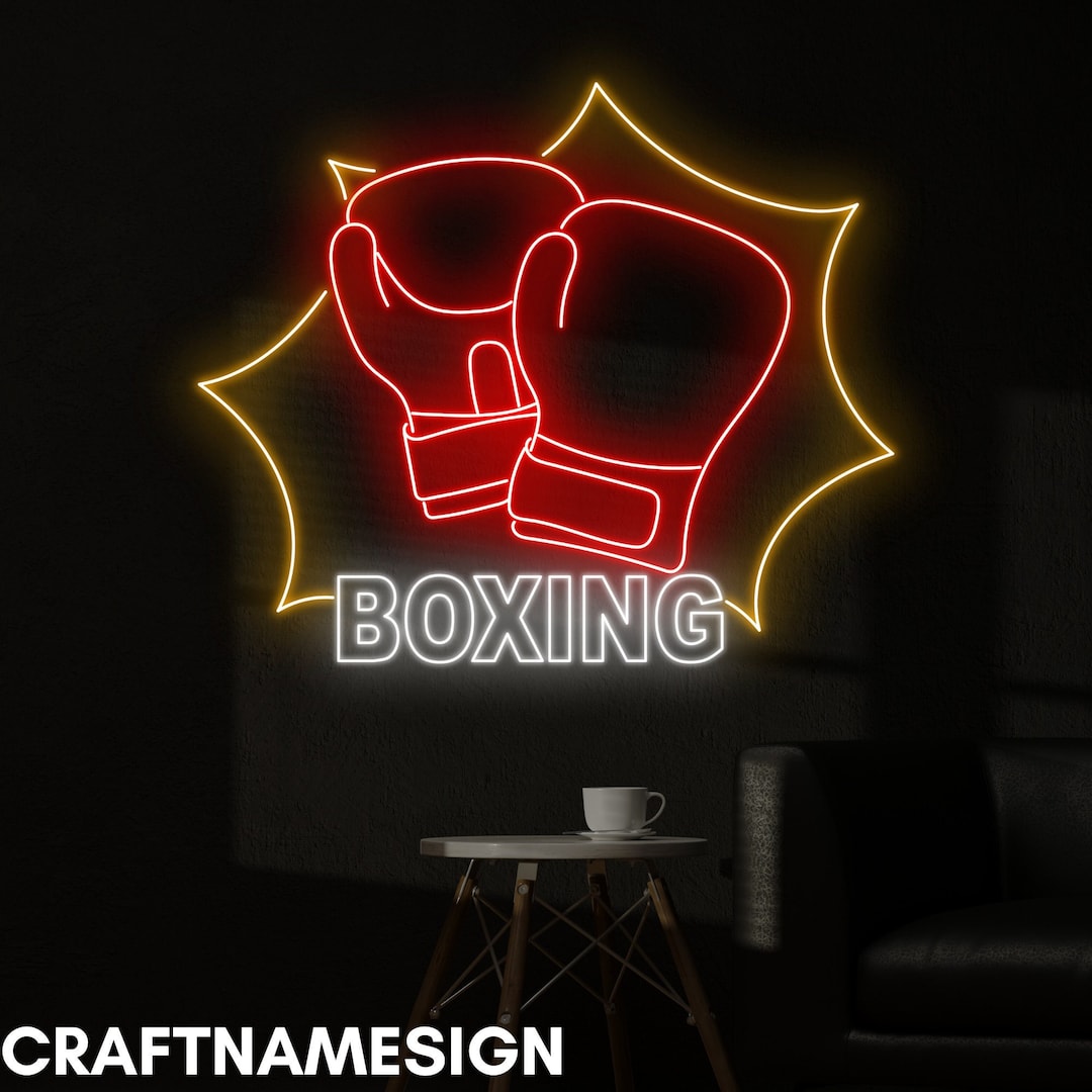 Boxing Gloves Neon Sign, Boxing Led Sign, Custom Neon Sign, Boxing Shop