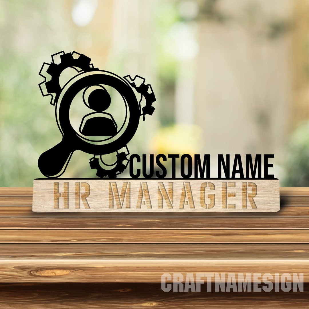 Custom HR Manager Desk Name Plate, HR Manager Metal Nameplate for Desk ...