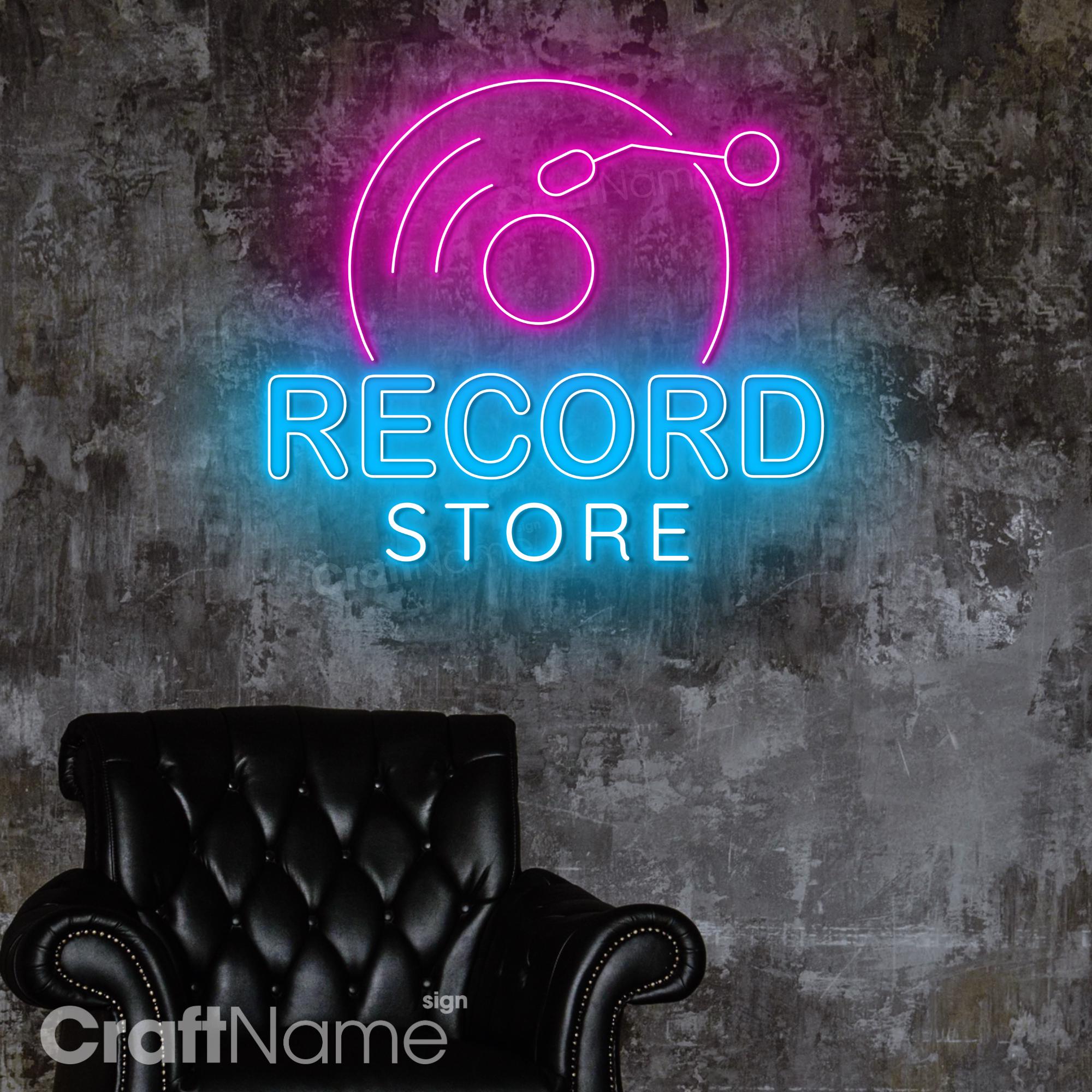 Bedroom Bar Studio Neon Light Retro Record Player LED Neon Wall Sign ...