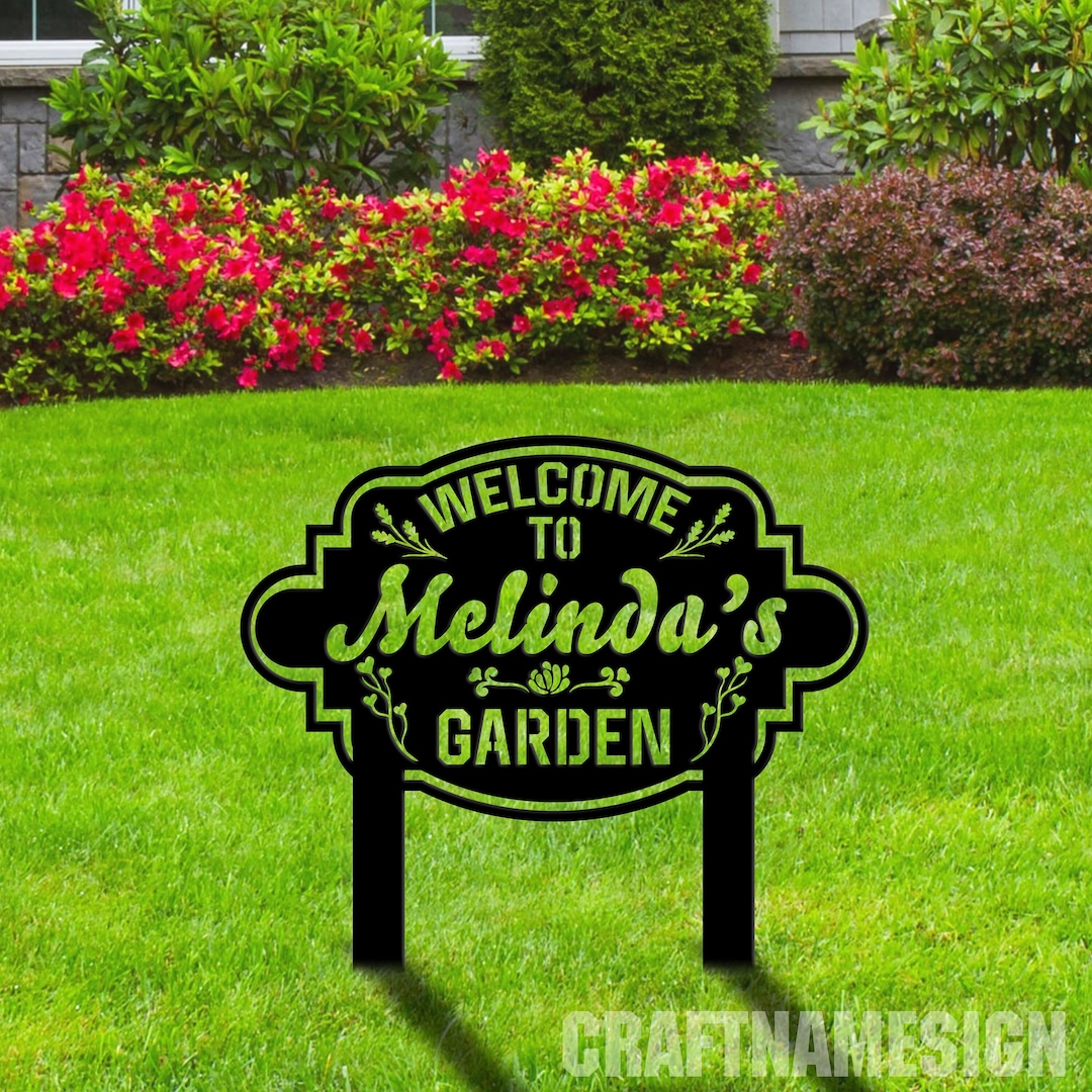 Custom Metal Garden Sign With Stakes, Garden Stake Sign Personalized
