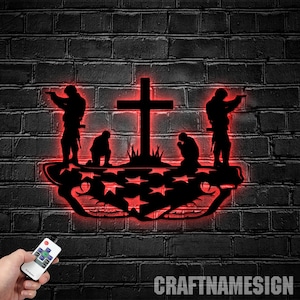 Grave Navy Day Metal Wall Art Led Light, Navy Day Patriotic Military Veteran Metal Sign, Navy Veteran Memorial Day Wall Decor, Veteran Gift
