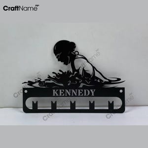 Personalized Swimming Medal Hanger Wall Art Led Light, Swimming Medal Holder, Sport Medals & Ribbons, Medal Display Awards Sign