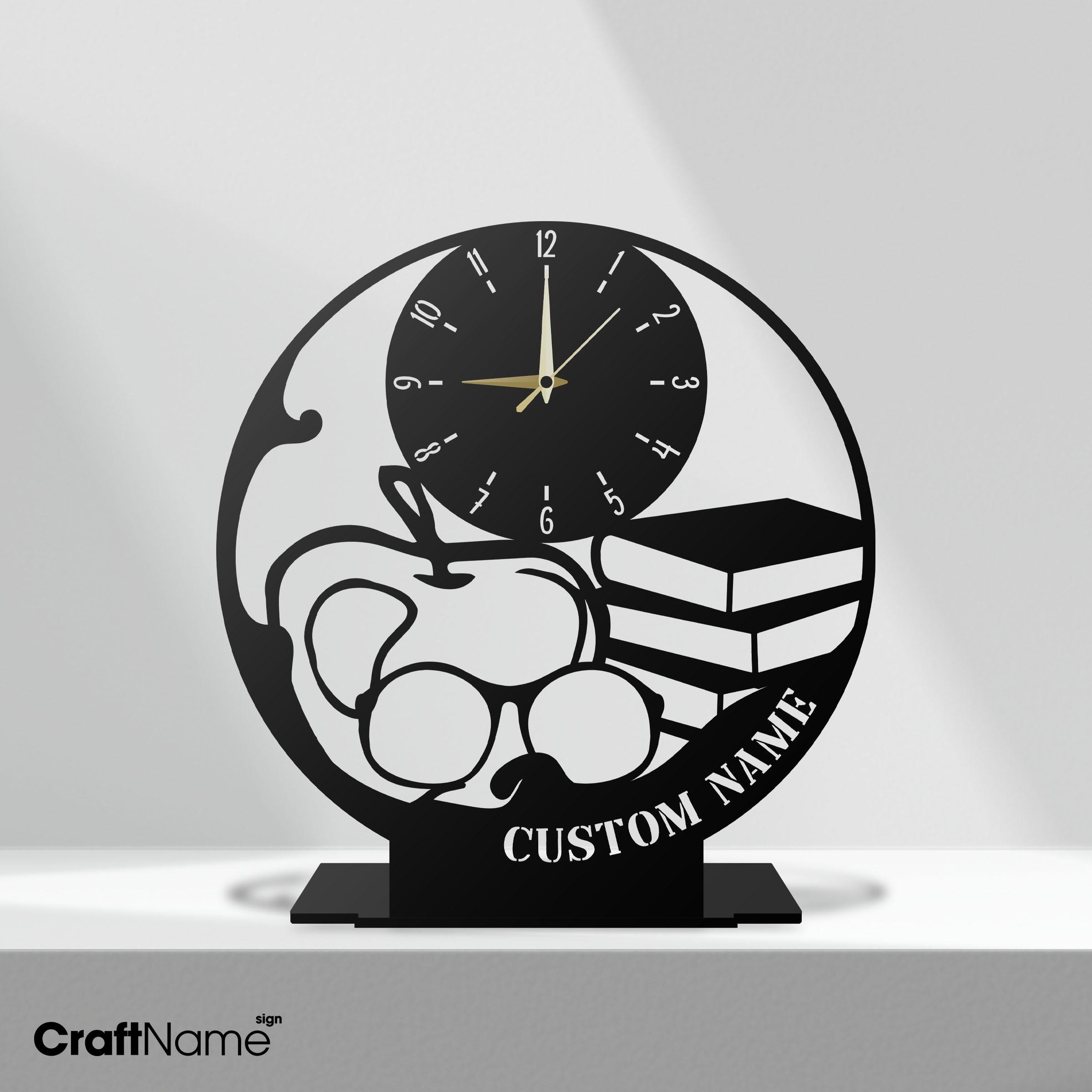 Personalized Teacher Metal Desk Clock, Custom School Teacher Office Metal Table Clock, Corporate Gifts, Tabletop Clock, Teacher Gift