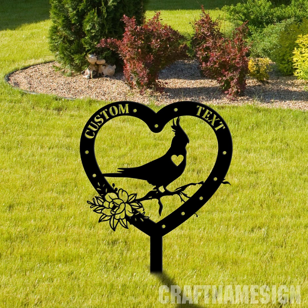 Custom Cockatiel Bird Memorial Metal Stake, Bird Loss Memorial Stake, Grave Marker, Pet Plaque