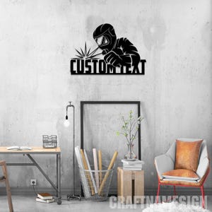 Custom Welding Metal Wall Art LED Light, Personalized Welder Name Sign Home Decor, Welder Sign, Welder Dad Gifts, Idea for Home Decor & Gift image 4
