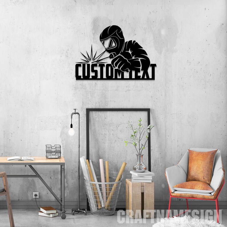 Custom Welding Metal Wall Art LED Light, Personalized Welder Name Sign Home Decor, Welder Sign, Welder Dad Gifts, Idea for Home Decor & Gift image 4