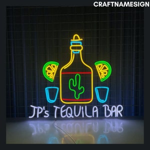 Custom Tequila Bar Neon Sign, Tequila Cocktail Led Sign, Custom Neon Sign, Cocktail Bar Wall Decor, Bar Pub Neon Sign, Tequila Lover Gift