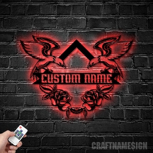 Custom Tattoo Artist Metal Wall Art LED Light - Personalized Ink Studio Name Sign Home Decor - Ideal for Home Decor & Gift