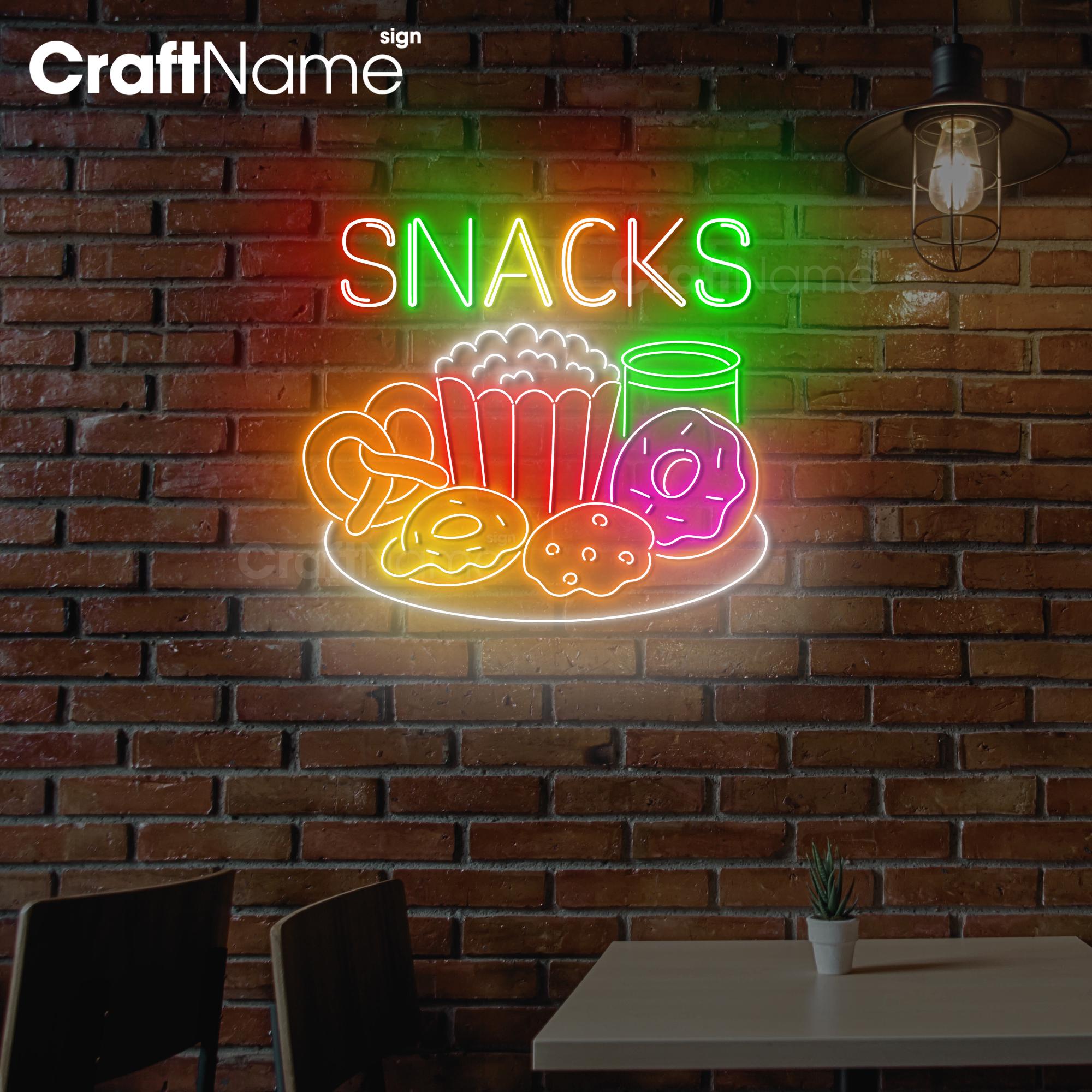 Store Sign Snacks Snacks Led Wall Decor, Snack Bar Neon Wall Art, Neon Led Sign for Snack ...