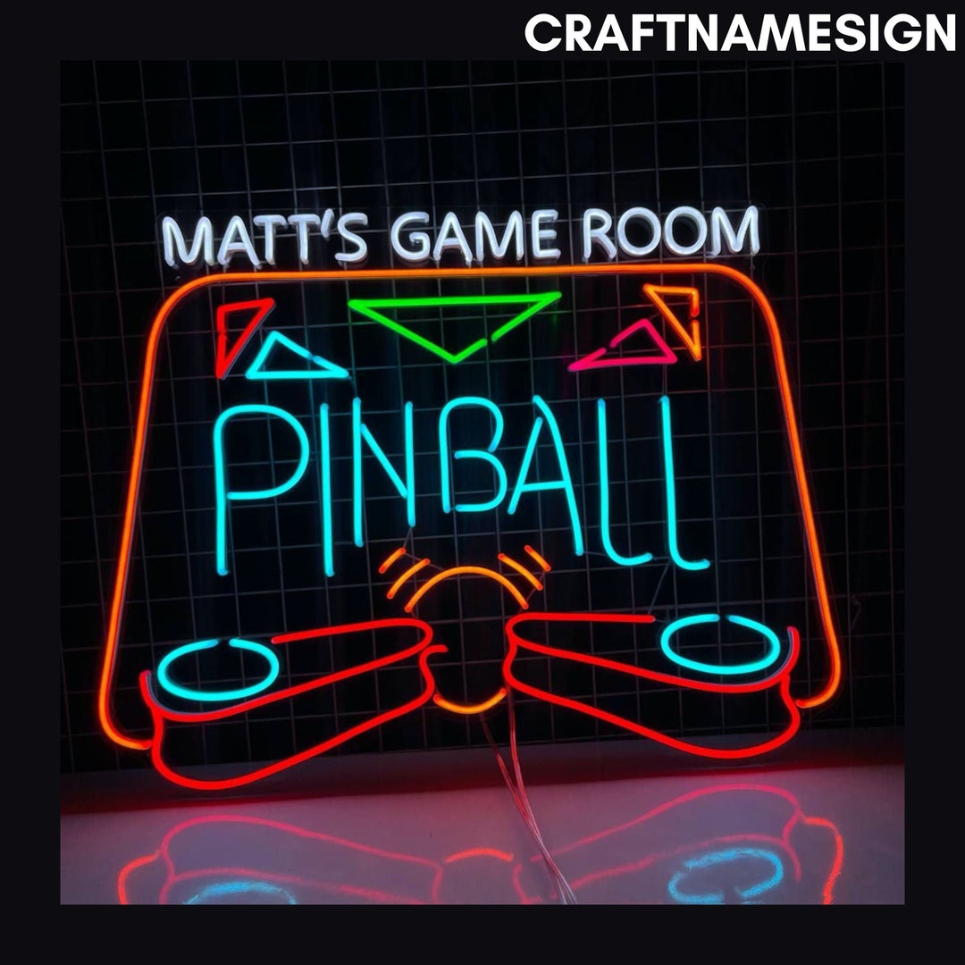 Custom Pinball Game Neon Sign, Pinball Game Led Sign, Custom Neon Sign ...