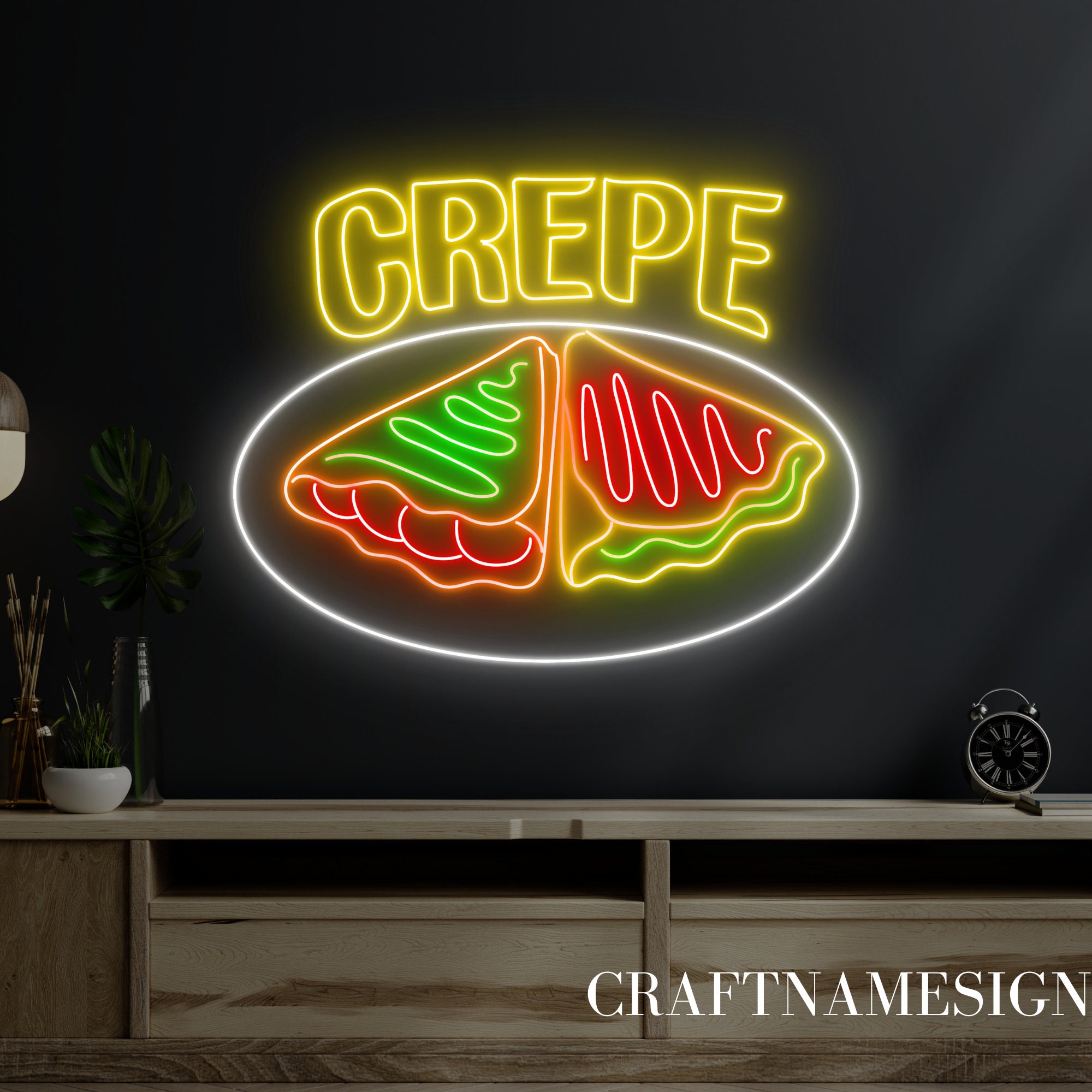 Crepe Neon Sign, Crepe Cake Led Sign, Custom Neon Sign, Cake Store