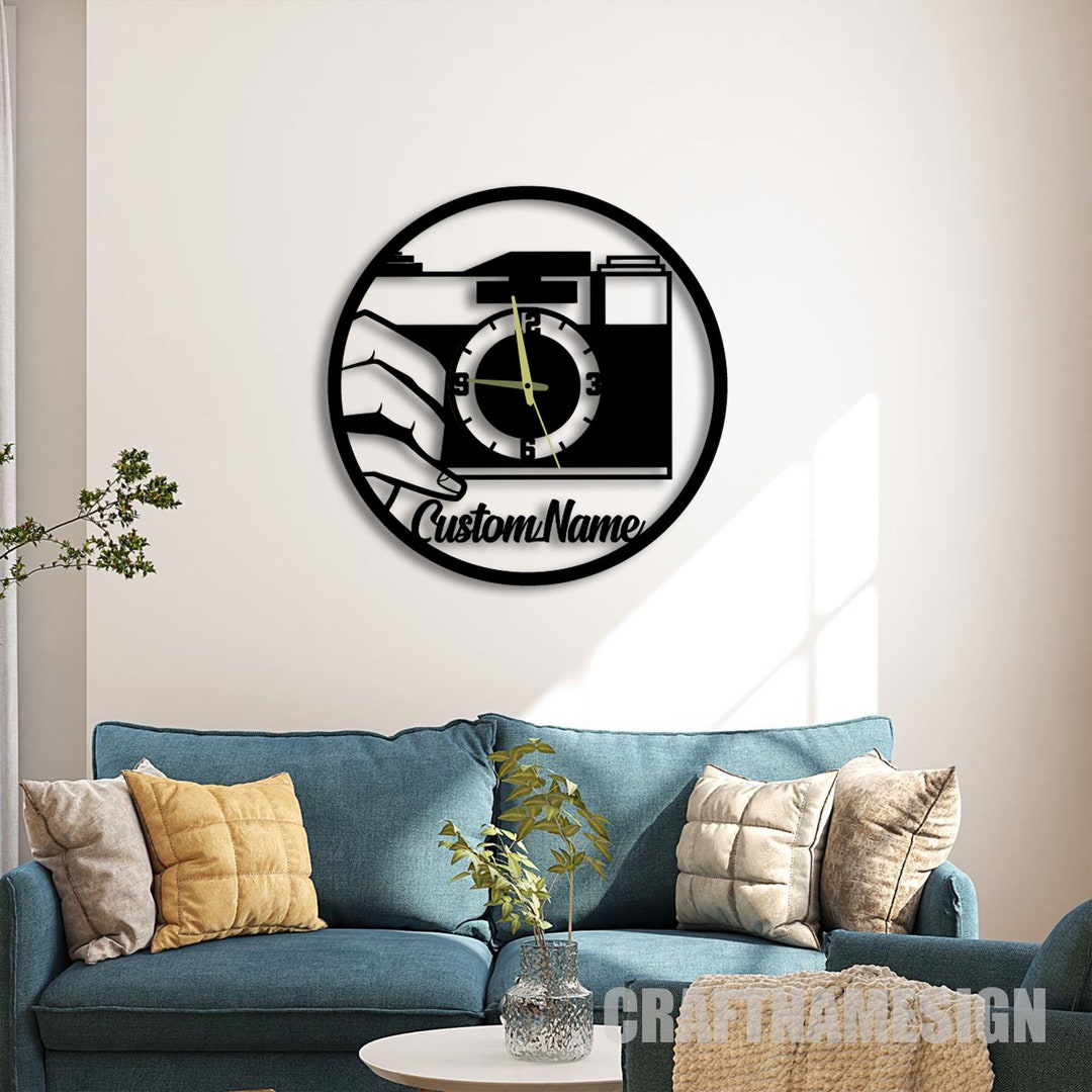 Custom Photographer Metal Wall Clock, Wall Clock Unique for Home Decor ...