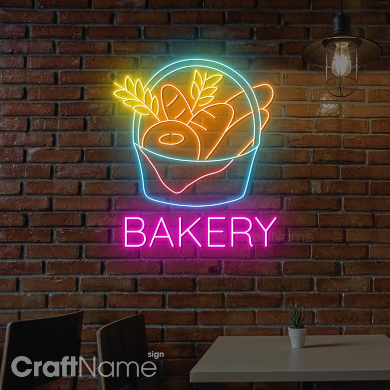 Bakery Neon Sign, Bread Bakery Led Sign, Bakery Shop Wall Art Led Light ...