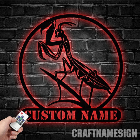 Custom Praying Mantis Metal Sign, Praying Mantis Metal LED