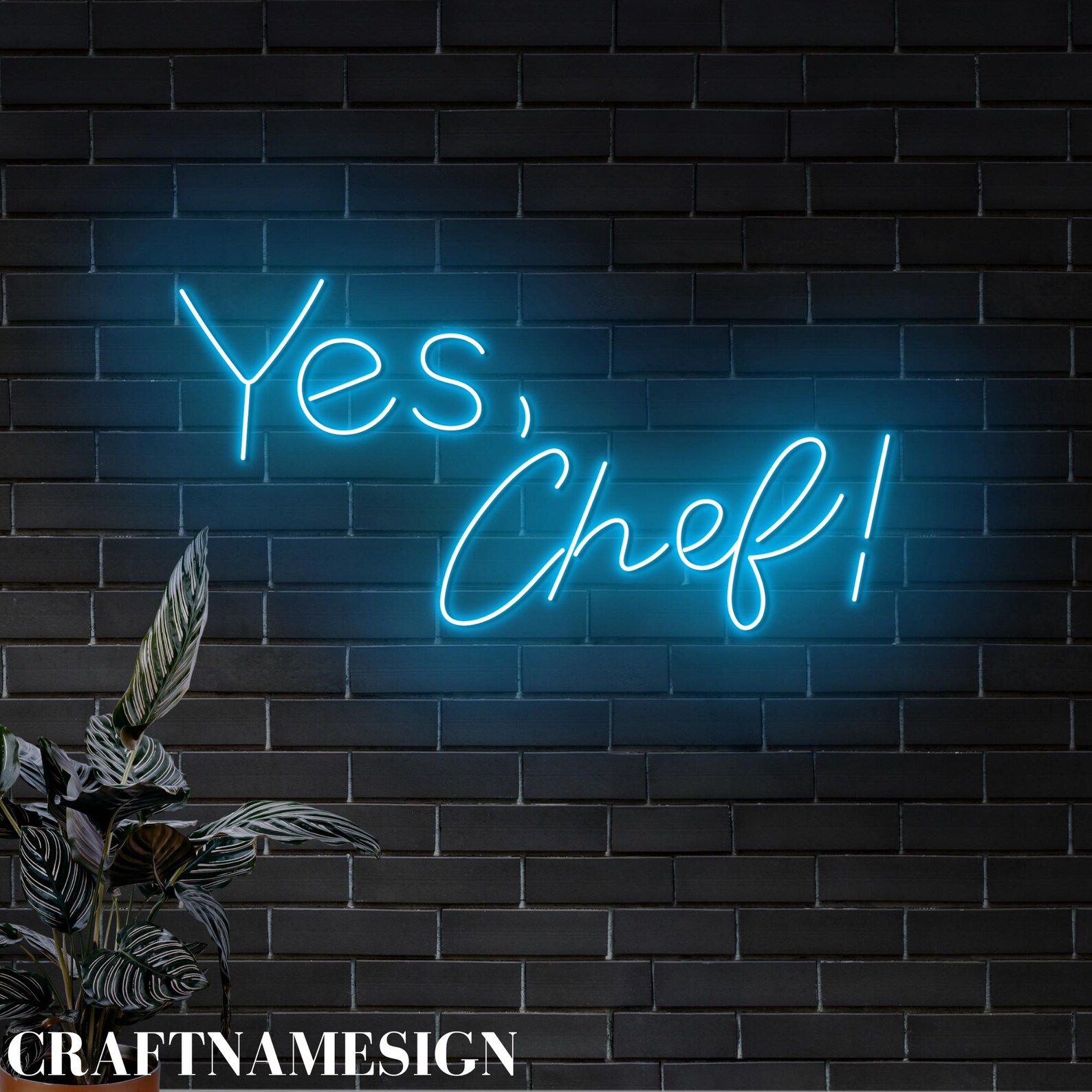 Yes Chef Neon Sign, Chef Led Sign, Custom Neon Sign, Restaurant Wall ...