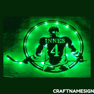 Custom Ice Hockey Metal Sign, Ice Hockey Sport Led Sign, Personalized Ice Hockey Player Name Metal Sign, Ice Hockey Gifts, Gift For Him