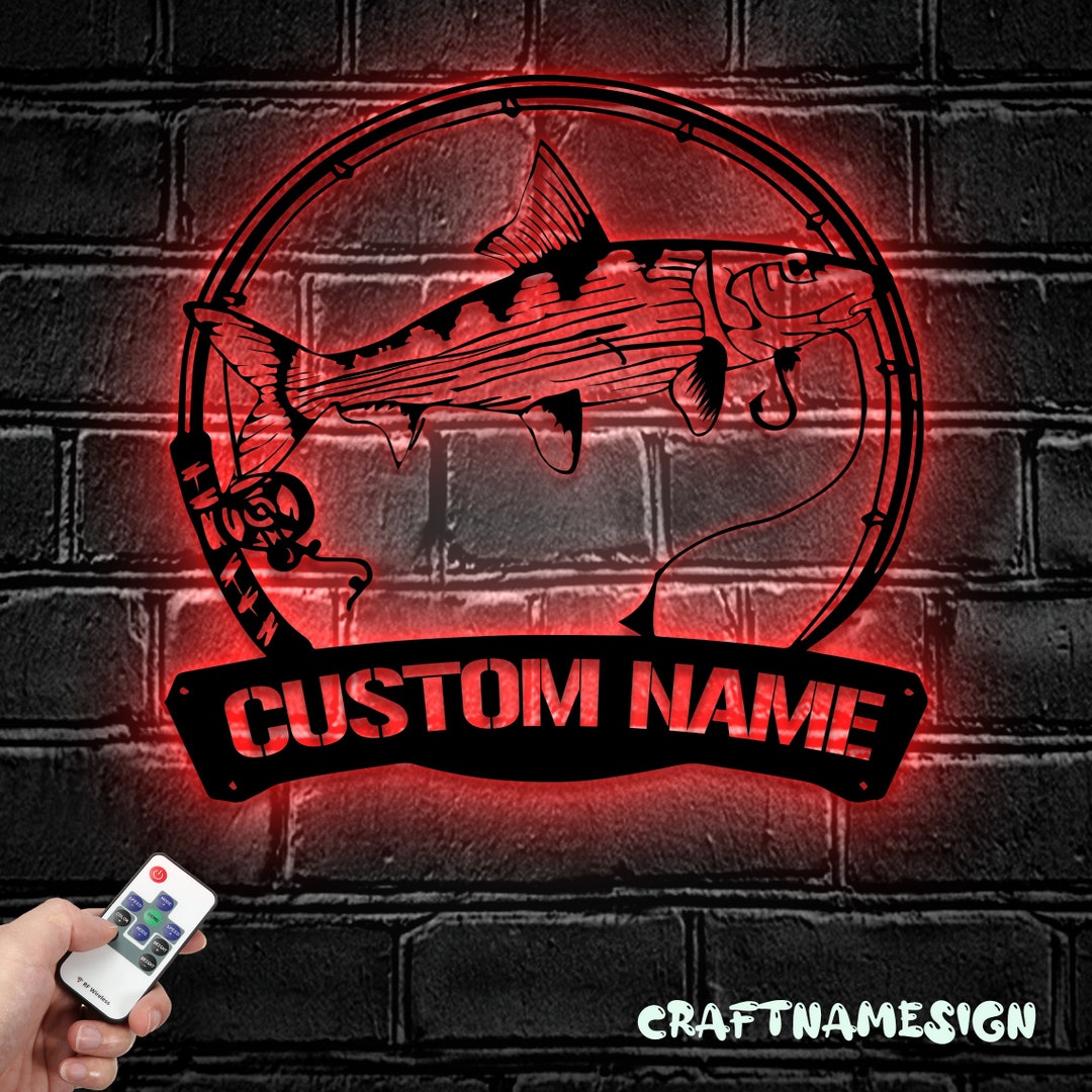 Custom Bonefish Fishing Metal Wall Art LED Light Etsy