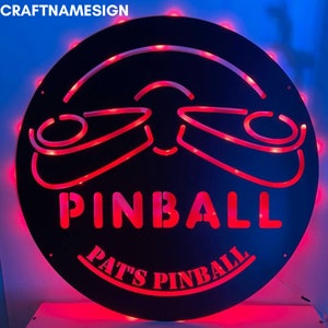 Aangepaste Pinball Game Metal Sign, Arcade Pinball Game Led Sign, Gepersonaliseerde Gaming Club Metal Sign, Decor Geschenken voor Pinball Game Club