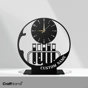 Custom Chemical Engineer Desk Clock, Personalized Chemical Engineering Metal Tabletop Clock, Corporate Gifts, Clock For Table Decor