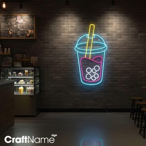 Milk Tea Neon Sign, Bubble Tea Led Sign, Custom Neon Sign, Milk Tea Store Wall Decor, Boba Tea Shop Wall Art, Bubble Tea Led Light