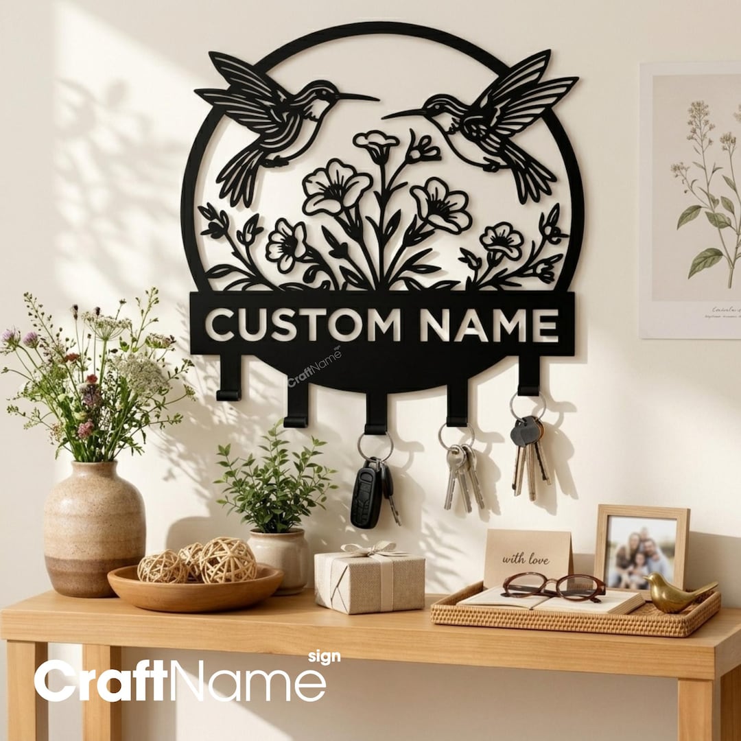 Custom Hummingbird Key Holder, Wall Hook Decor for Entryway - Etsy