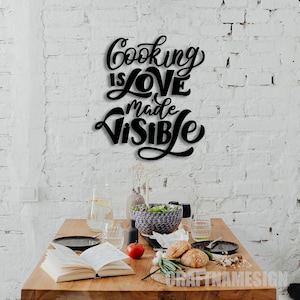 Cooking Is Love Made Visible Metal Sign For Kitchen Decoration, Wall Hanging, Idea Home Decor & Gift, Kitchen Dinning Metal Wall Art