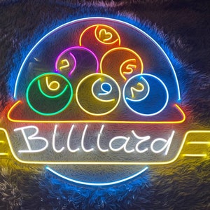 Billiards Neon Signs Pool Hall Neon Sign Pool Hall Led Sign - Etsy