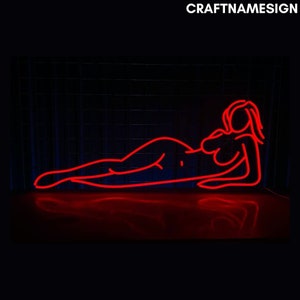 Naked Lying Woman Neon Sign, Hot Naked Woman Led Sign, Custom Neon Sign, Sexy Woman Body Wall Decor, Girl Room Wall Decor, Gifts For Her