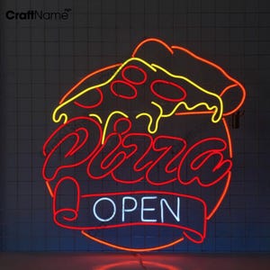 Pizza Open Neon Sign, Pizza Fast Food Shop Open Led Sign, Custom Neon Sign, Italian Pizza Restaurant Sign, Open Italian Pizza Shop Wall Art