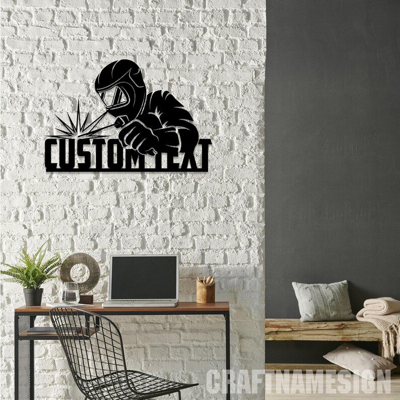 Custom Welding Metal Wall Art LED Light, Personalized Welder Name Sign Home Decor, Welder Sign, Welder Dad Gifts, Idea for Home Decor & Gift image 6