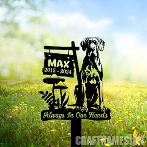 Custom Metal Great Dane Memorial Garden Stake, Memorial Plaque with Stake, Grave Marker, Metal Yard Stake, Metal Grave Stake, Cemetery Stake