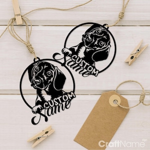 Custom Dachshund Dog Ornament Metal Wall Art, Idea Ornament For Christmas Decor, Personalized Dog Lover Name Sign, Ornament Wall Hangings