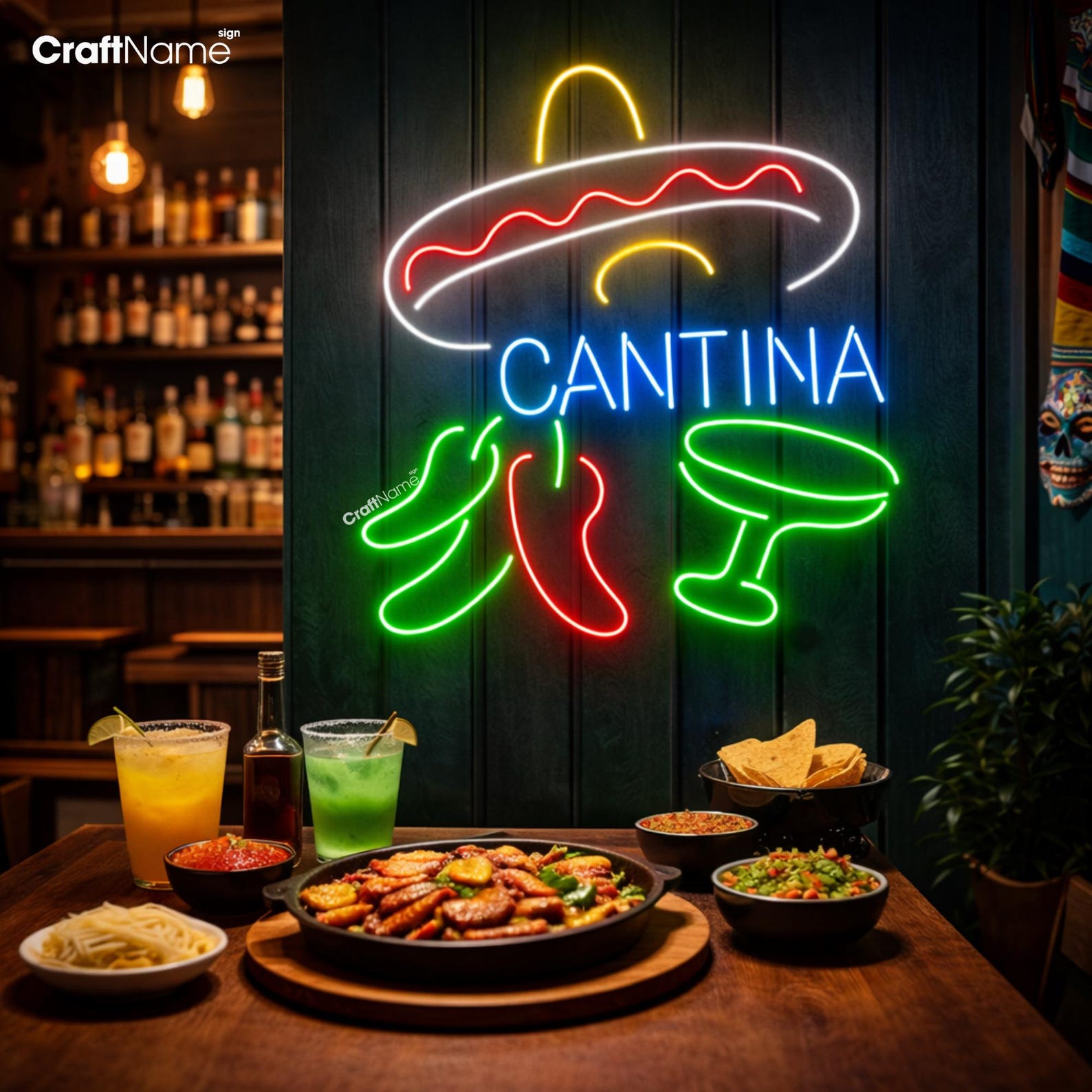 Mexican Cantina Neon Sign, Custom Bar Decor LED Light - Etsy