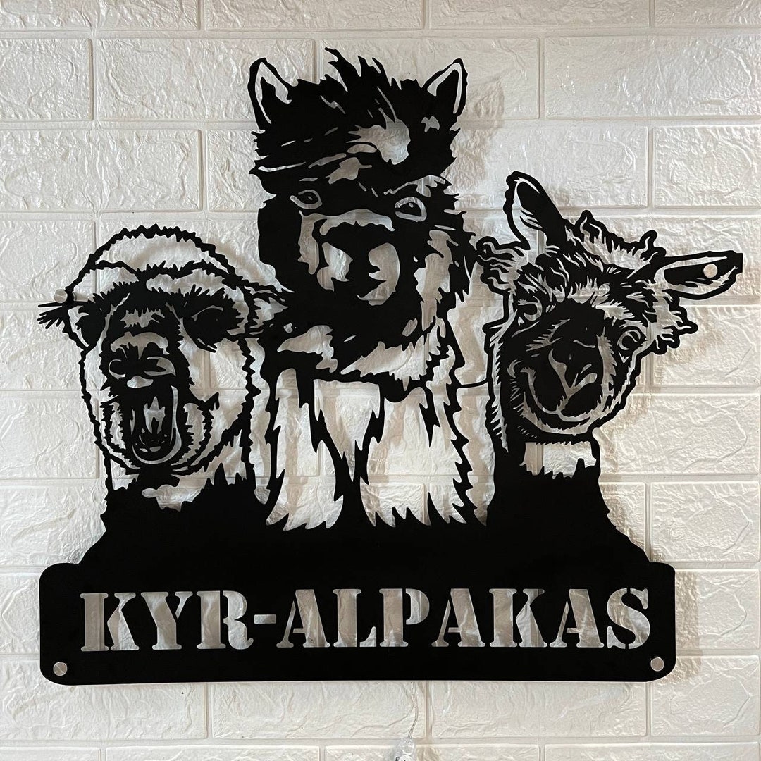 Custom Alpaka Farmhouse Metal Wall Art LED Light - Personalized Funny ...