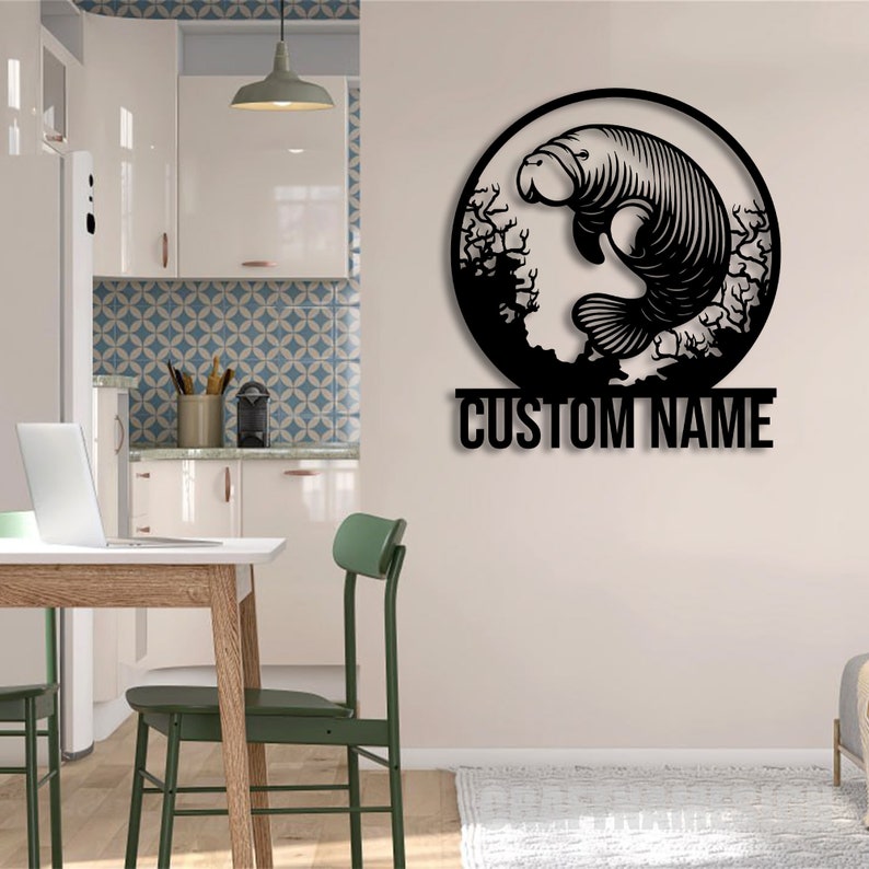 Custom Manatee Metal Sign, Manatee Metal LED Decor, Personalized ...