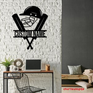 Custom Helmet Cricket Bat Metal Wall Art LED Light - Personalized ...