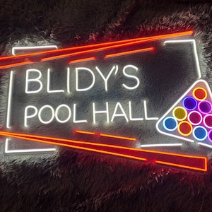 Pool Hall Neon Sign, Pool Hall Led Sign, Billiards Neon Signs, Billiards Club Decor, Custom Name Pool Hall Sign, Christmas Gifts