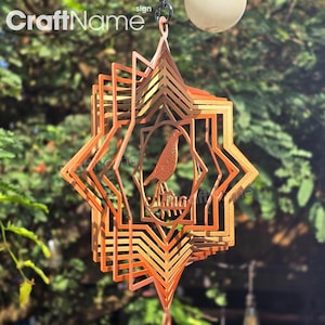 Custom Bird Metal Wind Spinner, Cooper Wind Spinner Metal Garden Art, Outdoor Yard Decor, Spinner Kinetic Sculpture, Gift for Mom