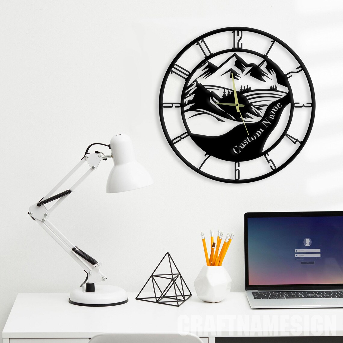 Custom Mountain River Oversized Metal Wall Clock, Wall Clock Unique for ...