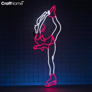 Figure Skating Girl Neon Sign, Ice Skating Girl Led Sign, Custom Neon Sign, Gift For Her, Figure Ice Skating Club Wall Decor, Skater Gift