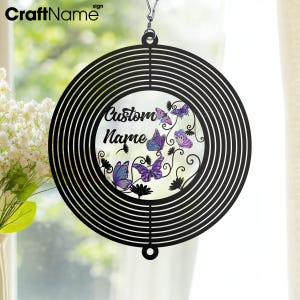 Custom Butterfly Metal Wind Spinner for Mom&#39;s Garden Decoration, Outdoor Yard Decor, Gifts for Grandma, Garden Ornaments